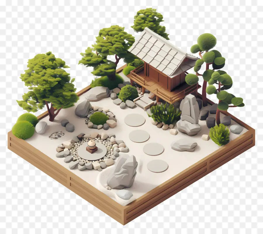 Дзен Сад，Japanese Garden PNG