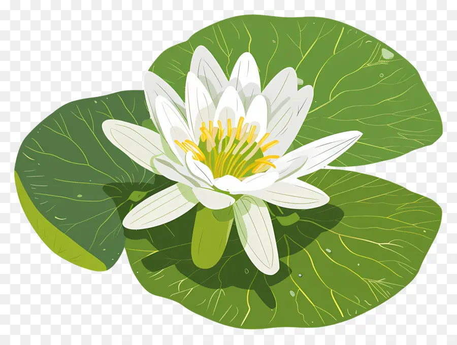 водяной лилией，белый цветок лотоса PNG
