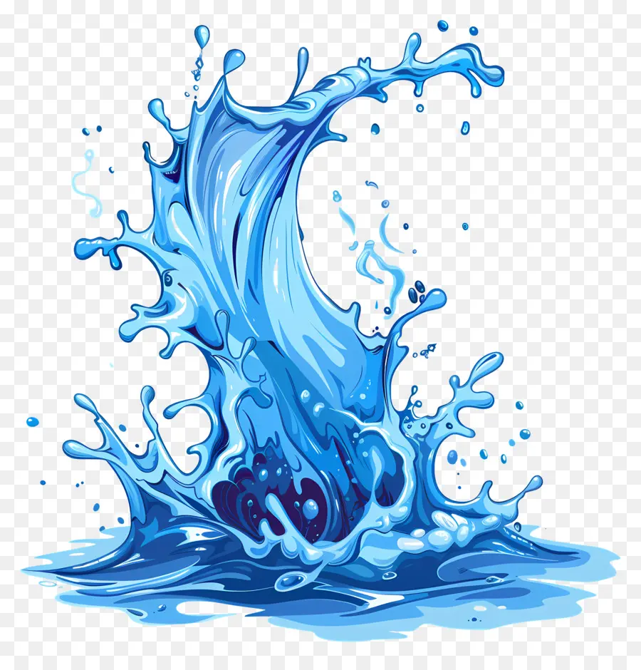 плеск воды，голубая волна PNG