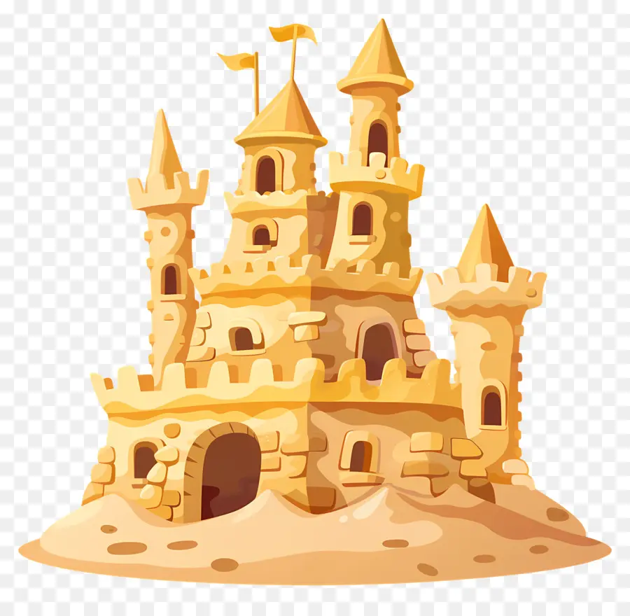 замок из песка，пляжный замок PNG