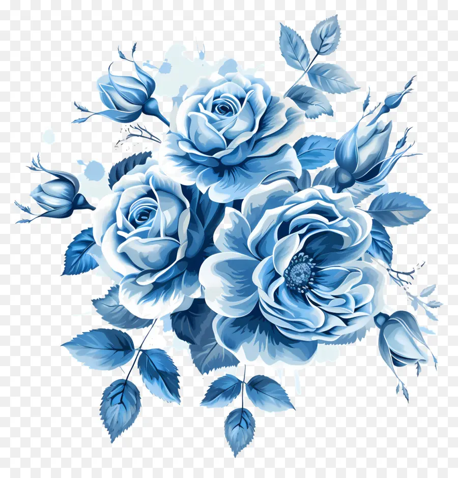 букет роз ，Blue Rose Bouquet PNG