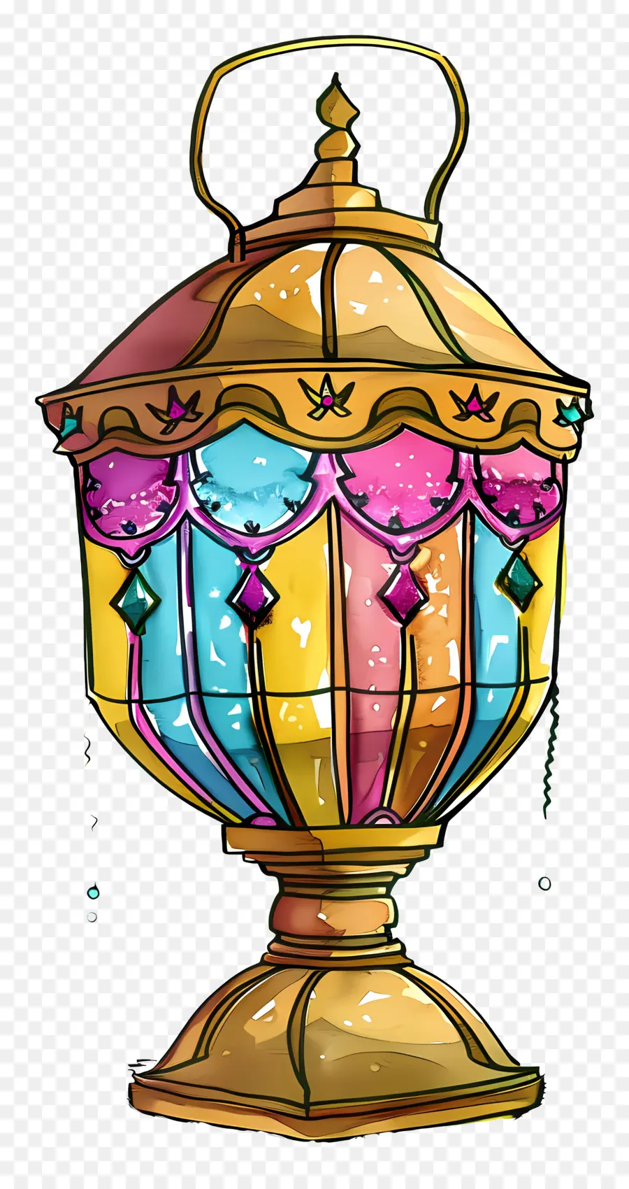 Исламская лампа，золото светильник PNG