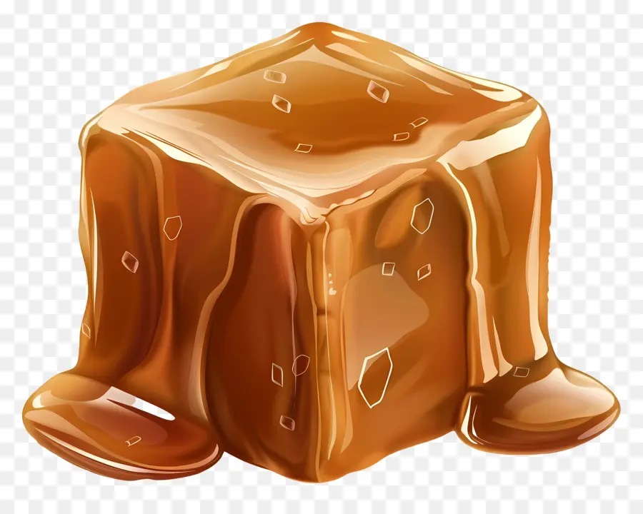 карамельный куб，Мед PNG