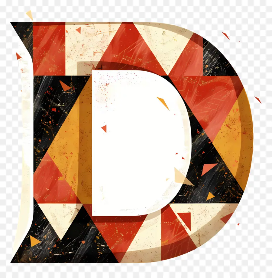 Letter D，геометрические PNG