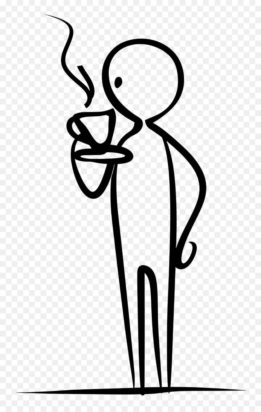 фигурку，пить кофе PNG