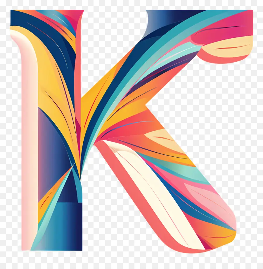 Буква K，красочные PNG