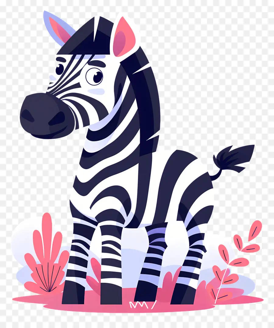 мультфильм зебра，трава PNG