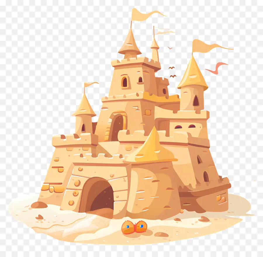 замок из песка，турели PNG