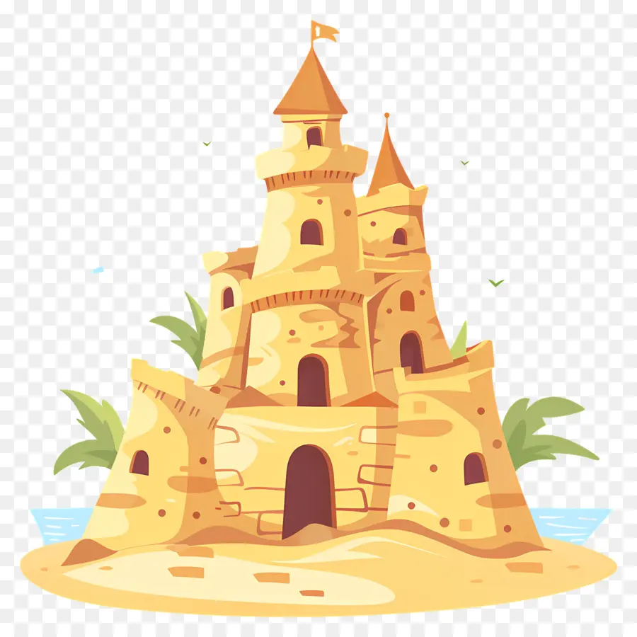 замок из песка，пляж PNG