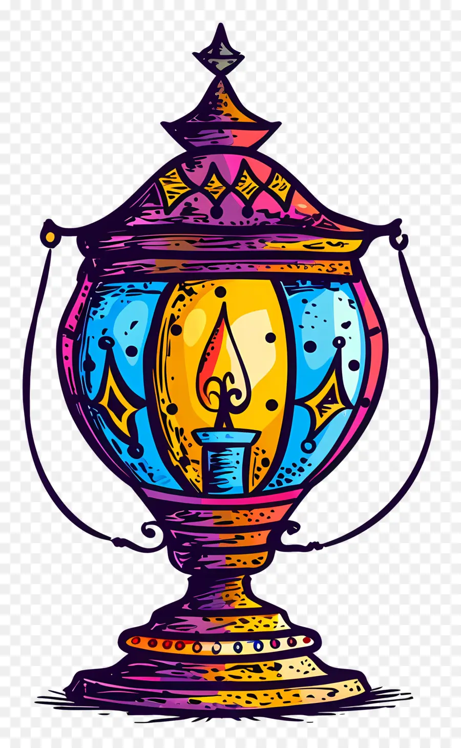 Исламская лампа，красочная лампа PNG