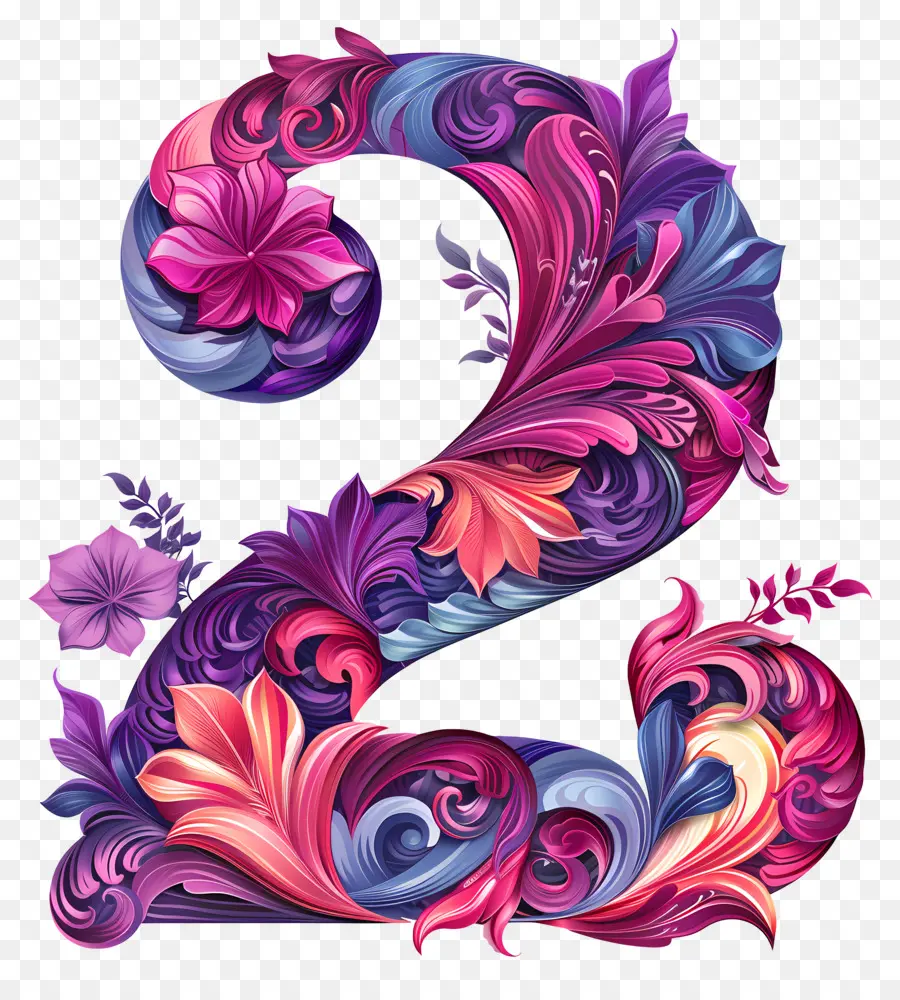 номер 2，Floral Pattern PNG
