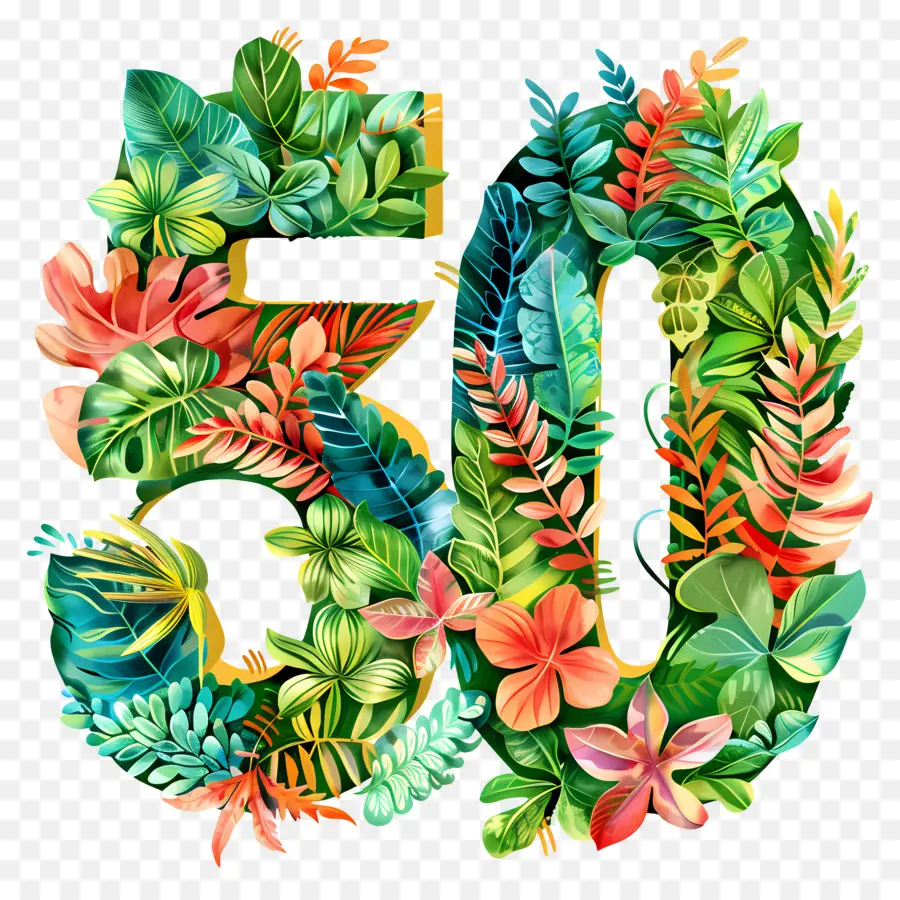 количество 50，тропические листья PNG