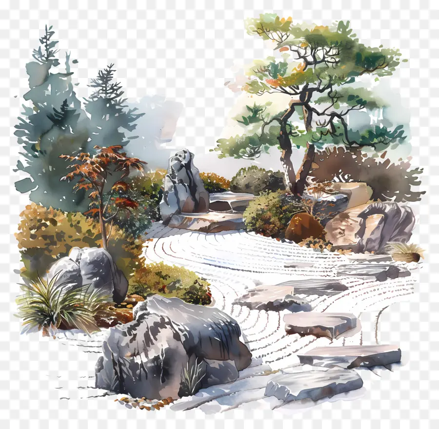 Дзен Сад，Japanese Garden PNG