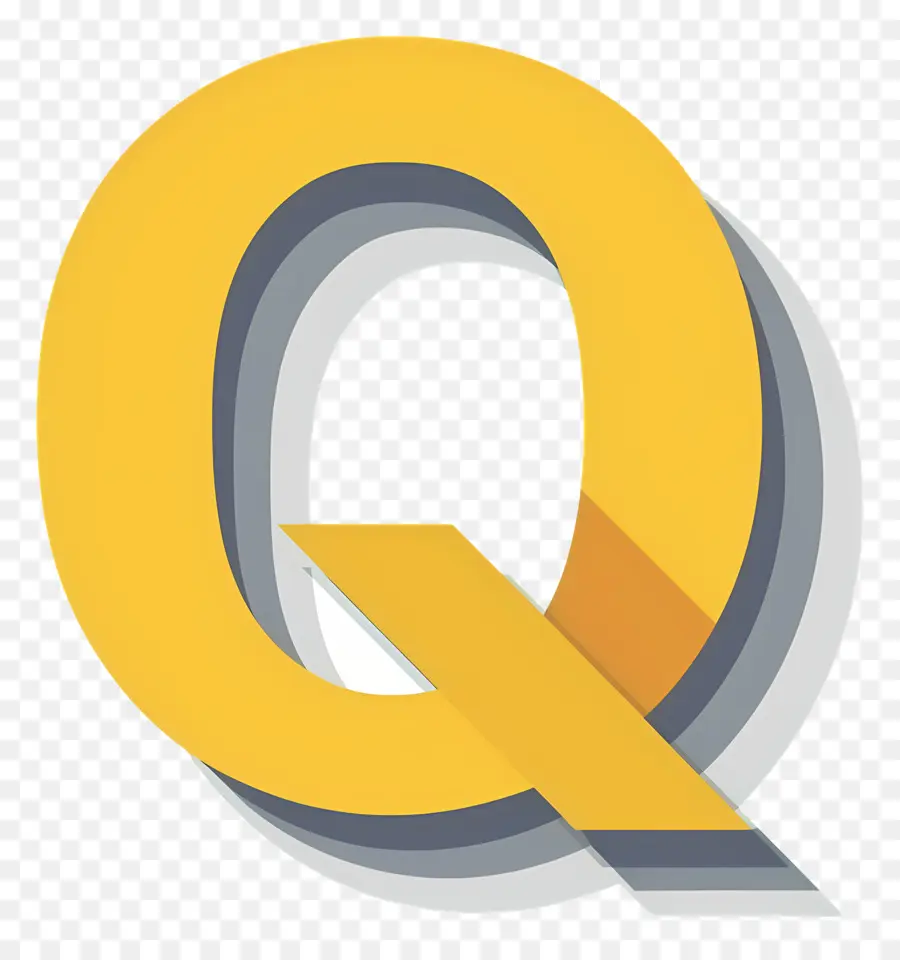 Буква Q，Желтый квадрат PNG