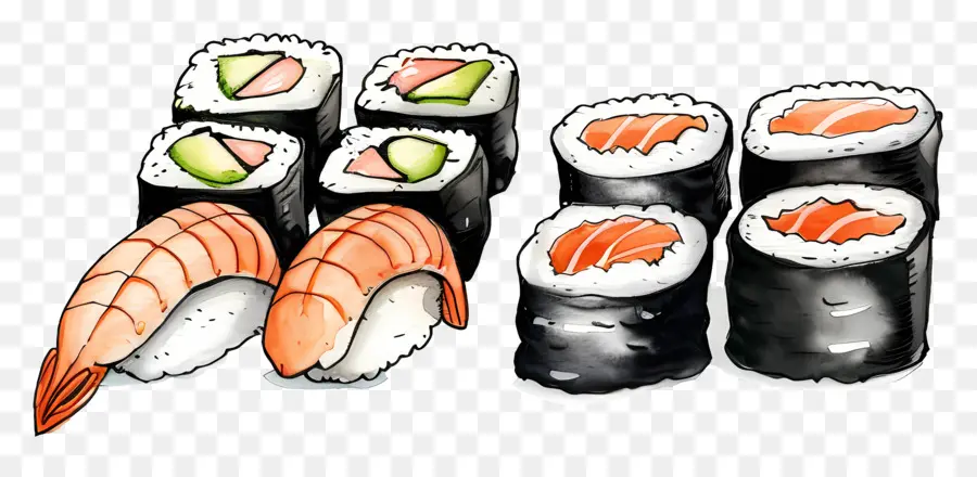 суши，морепродукты PNG