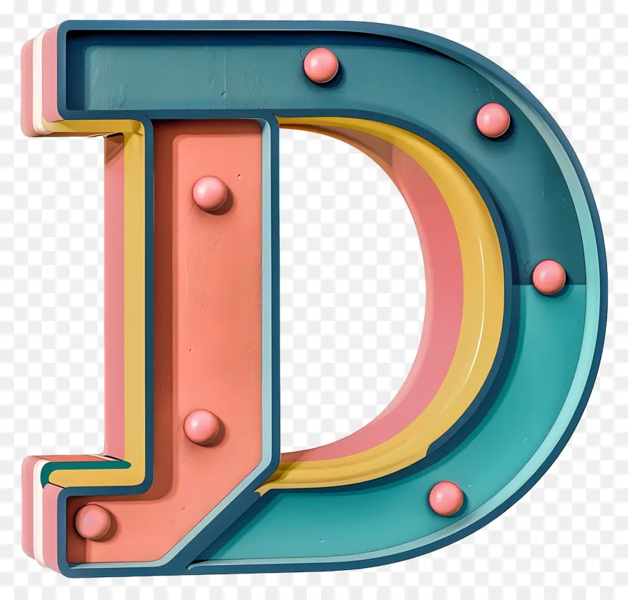 Letter D，синий PNG