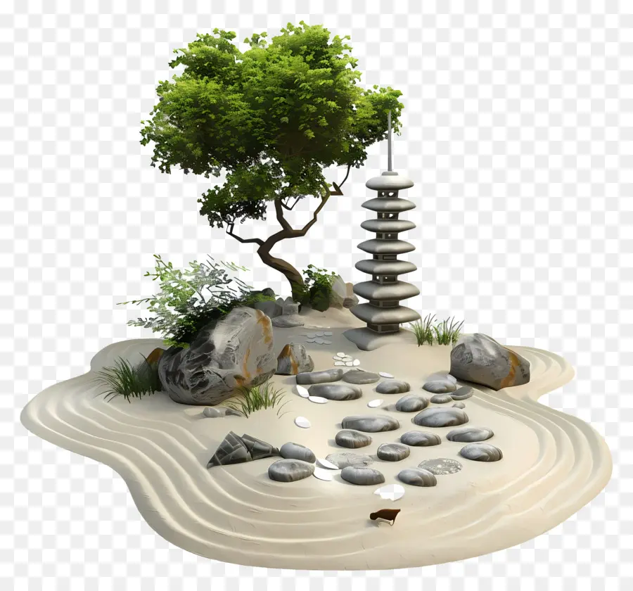 Дзен Сад，Japanese Garden PNG
