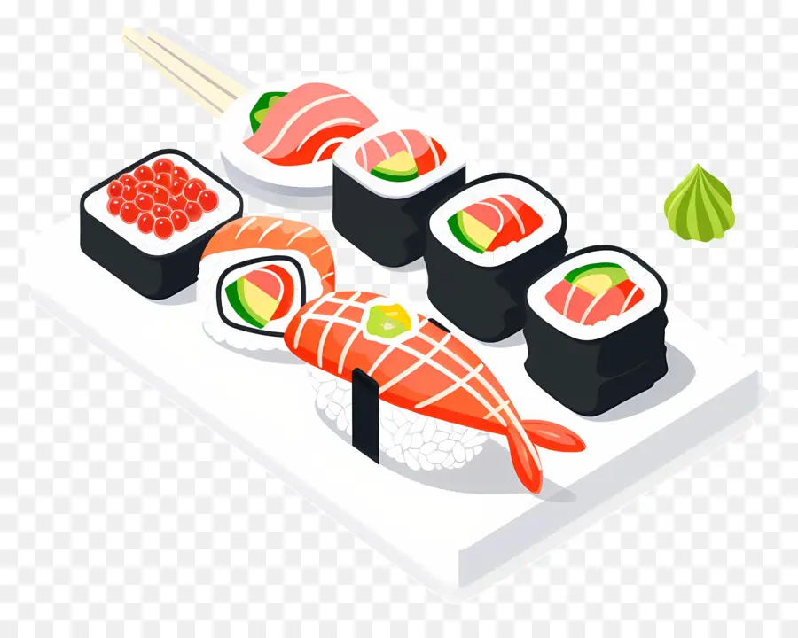 суши，лососевые суши PNG