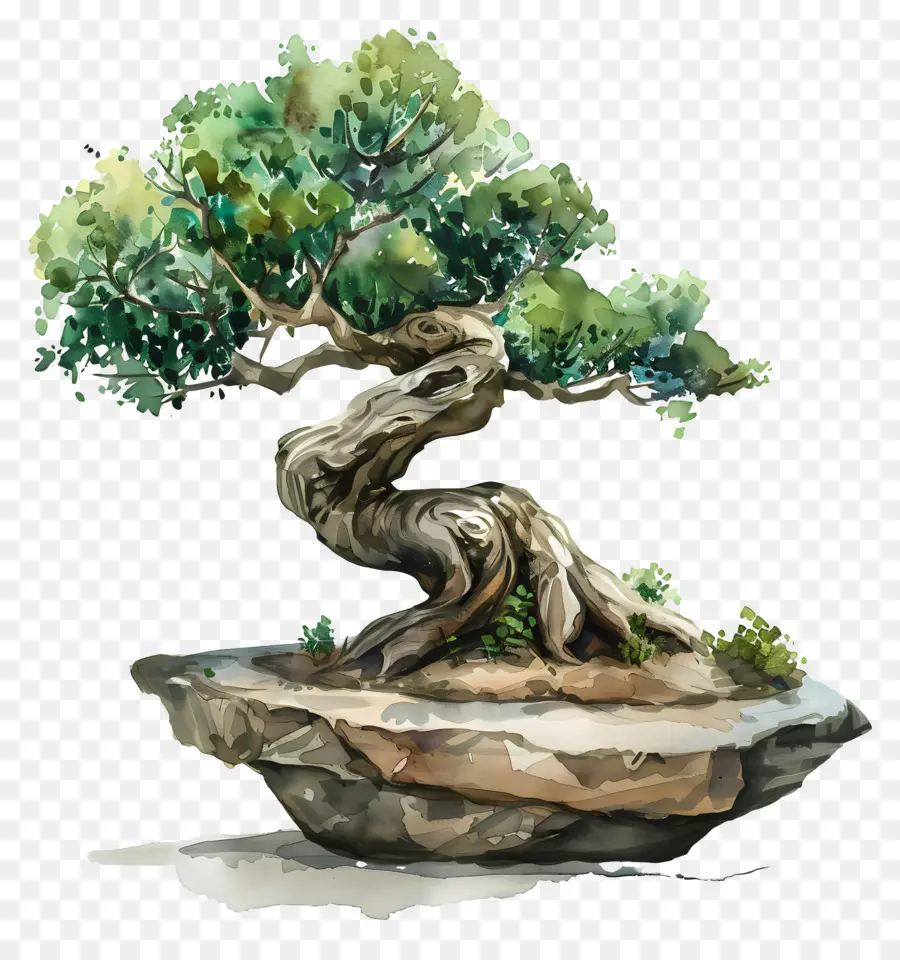 бонсай дерево，Рок PNG