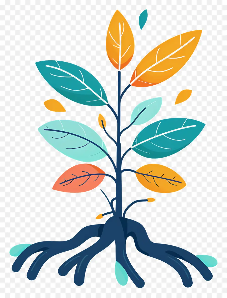 посадить корень，дерево мультфильм  PNG