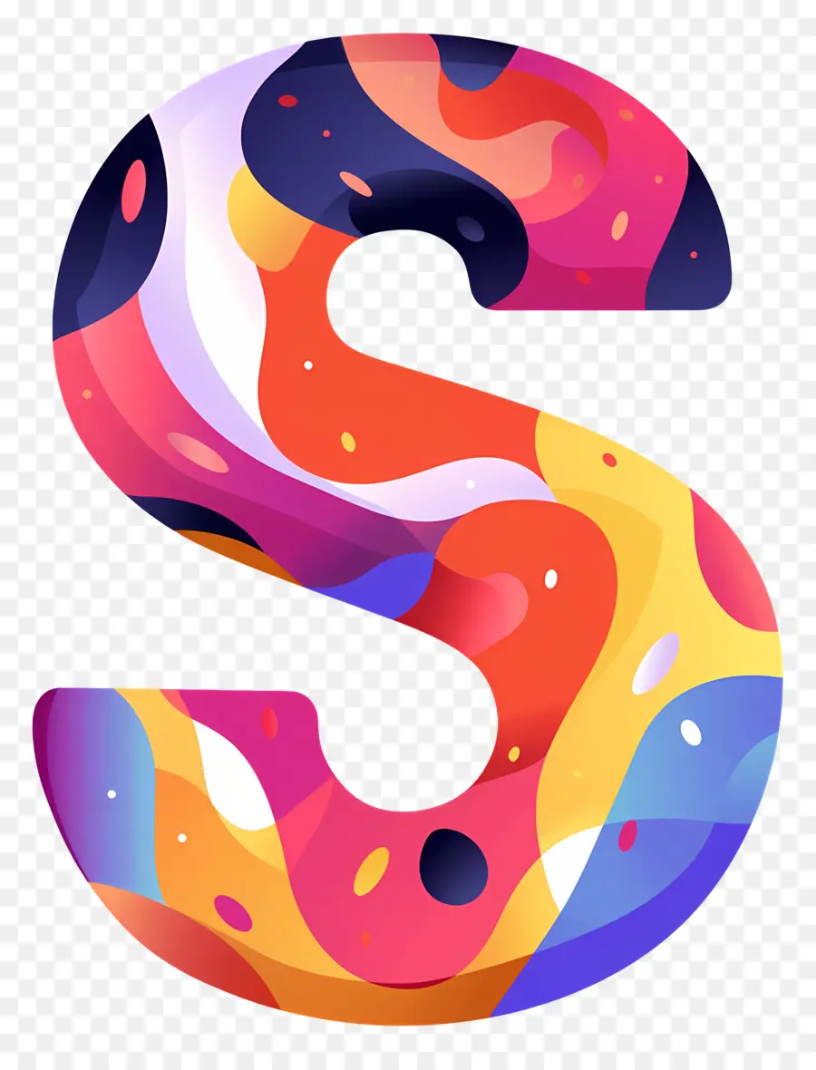 Letter S，Rainbow Colors PNG