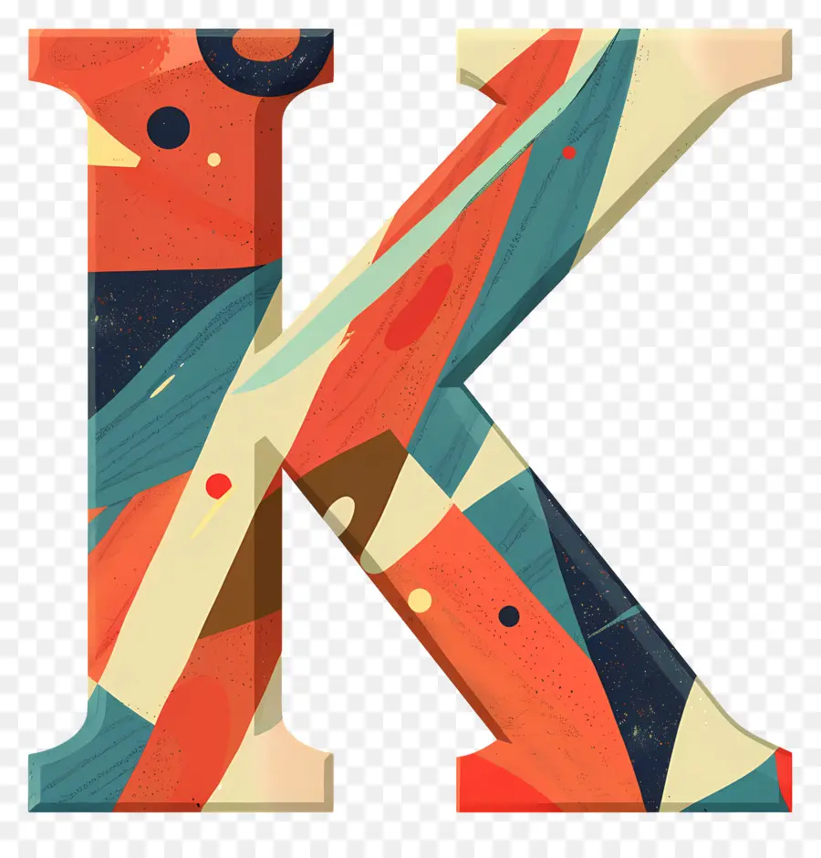 Буква K，абстрактный дизайн PNG