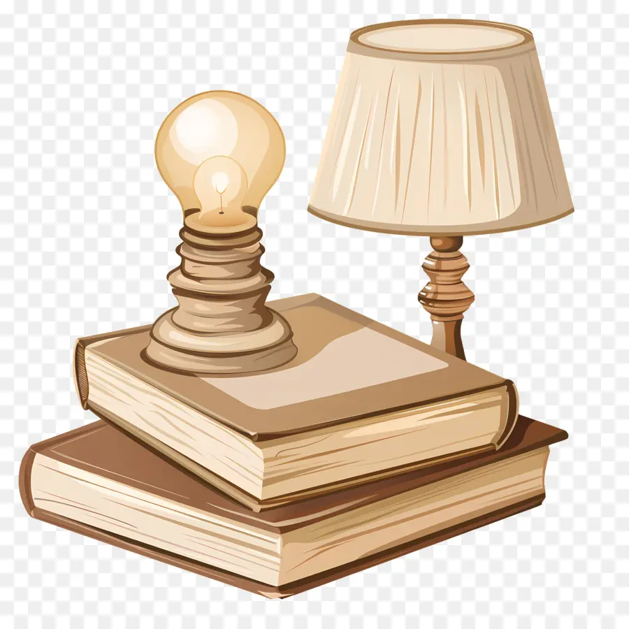 книга и лампа，Чтение PNG