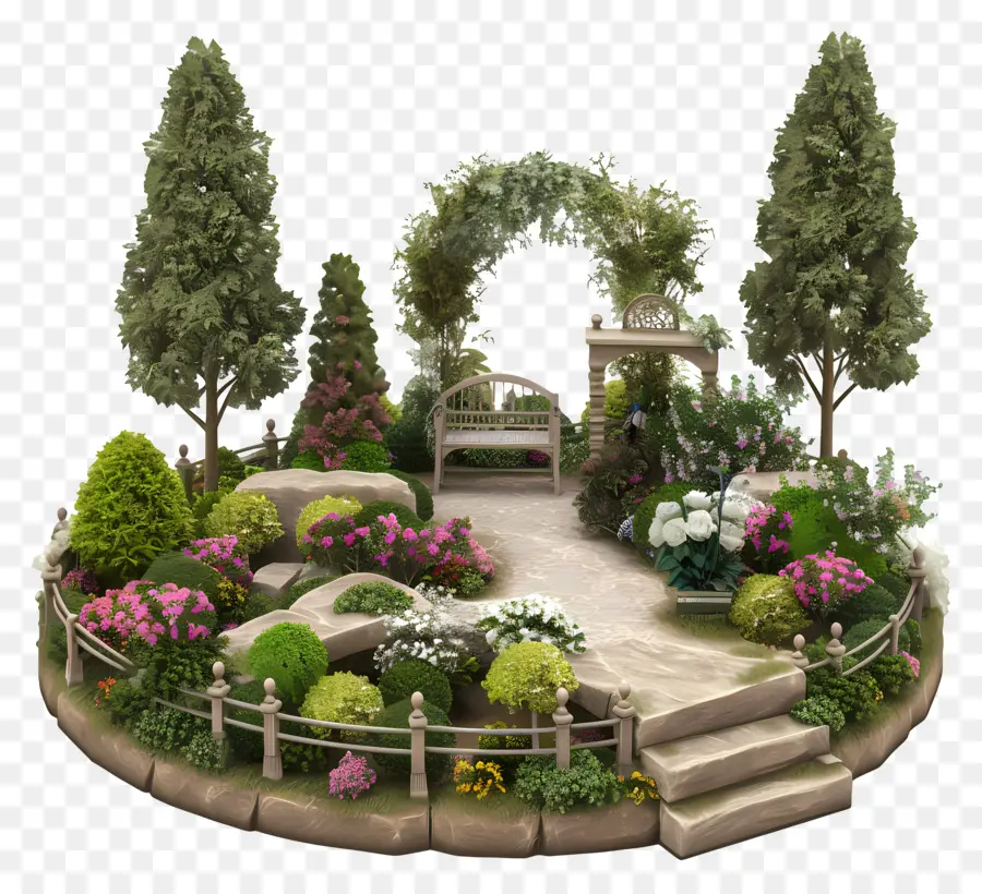 английский сад，круглый сад PNG
