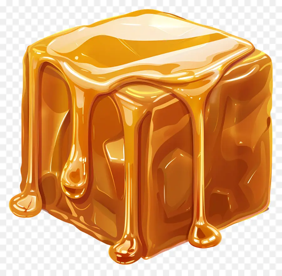карамельный куб，медовый блок PNG