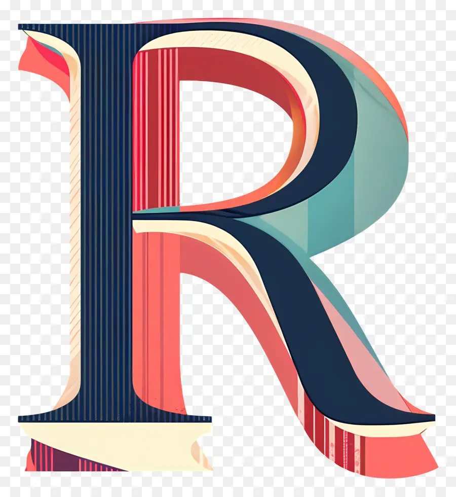 Буква R，красочные PNG