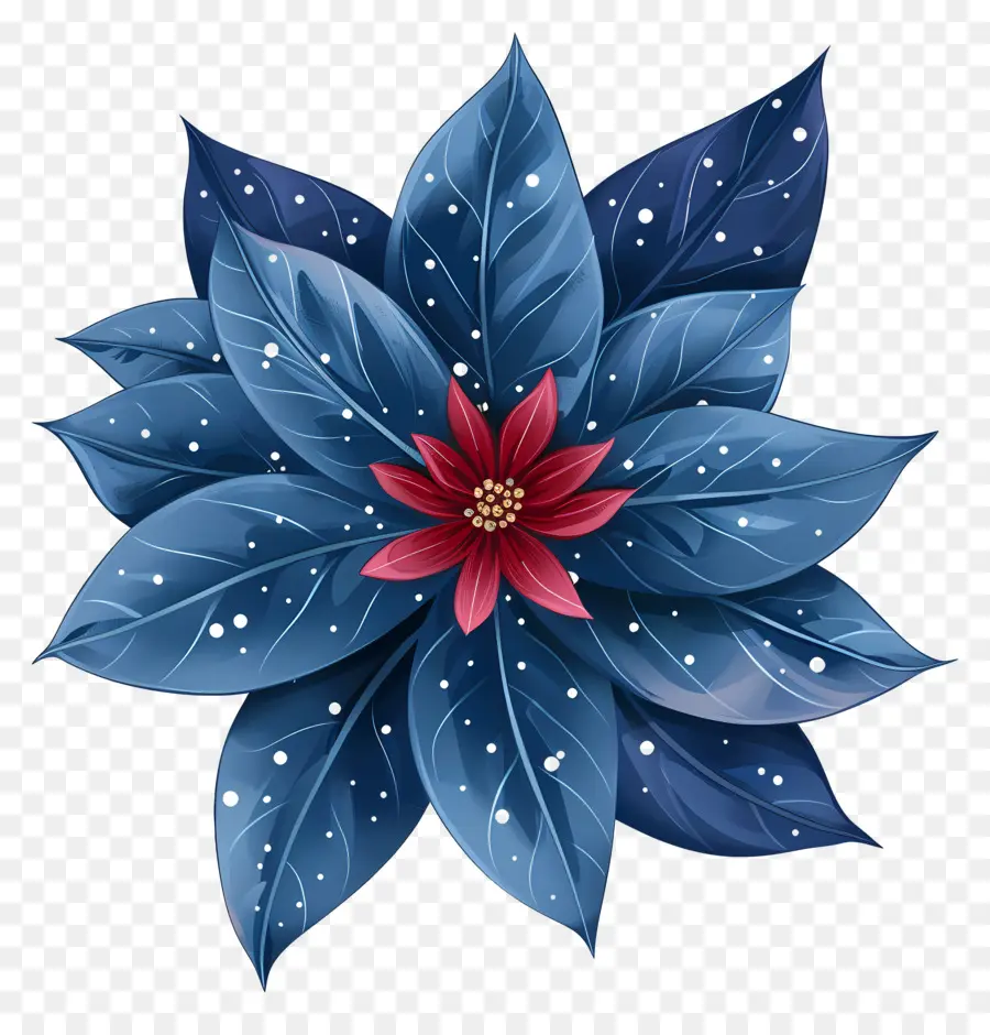 зимний цветок，Голубой цветок PNG