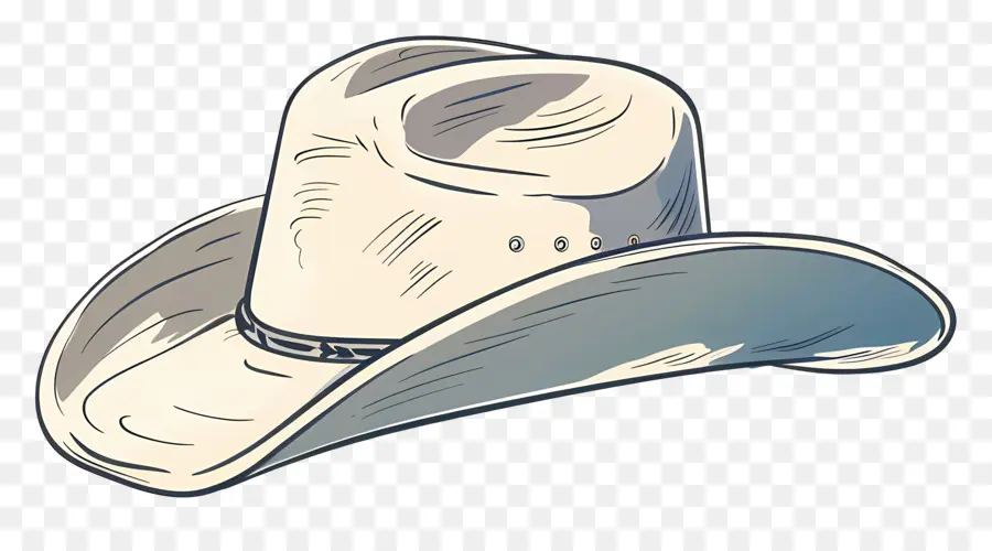 Ковбойская шляпа，белая кожаная ковбойская шляпа PNG