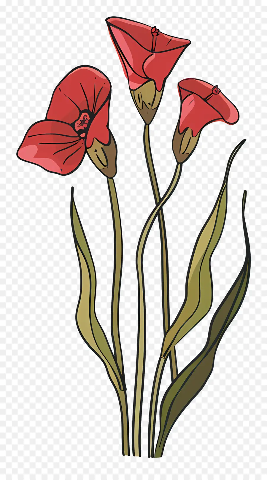Насекомоядное растение ，красные цветы PNG
