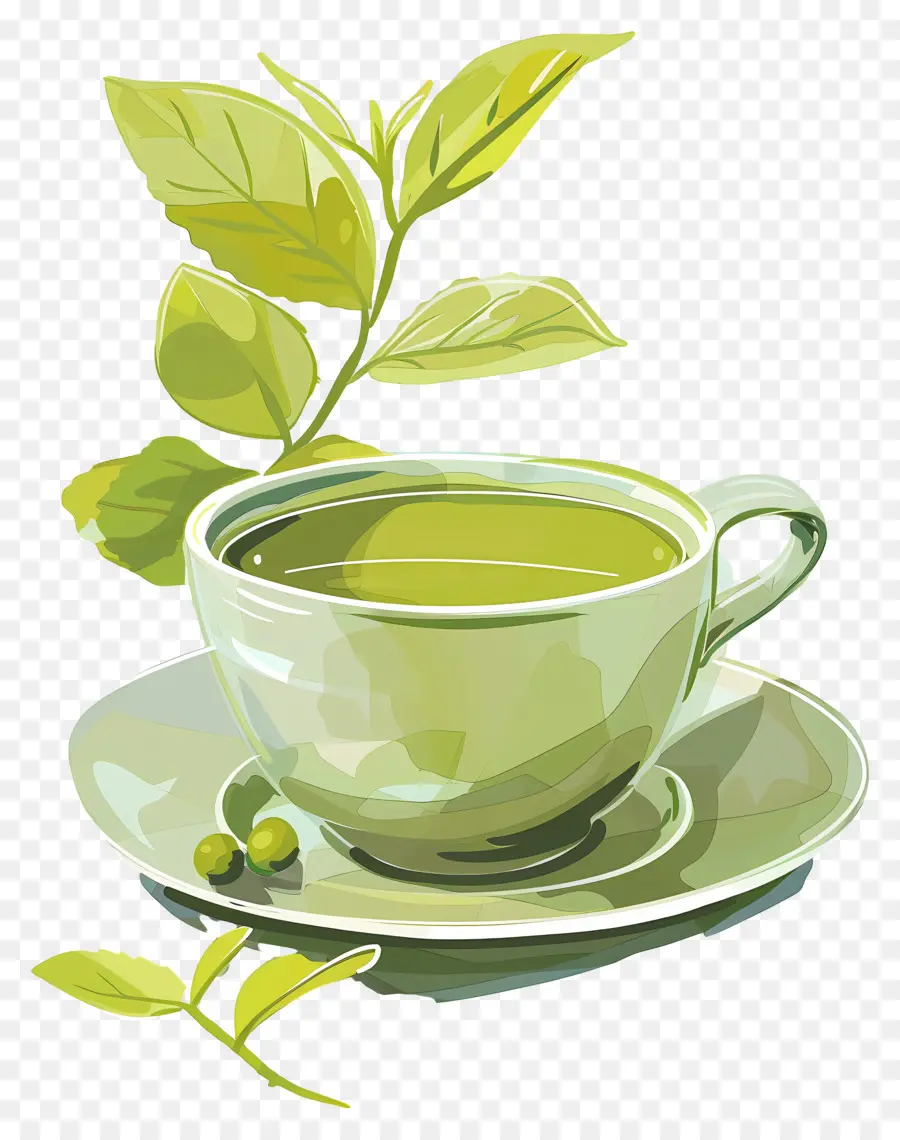 Green Tea，чашка чая  PNG