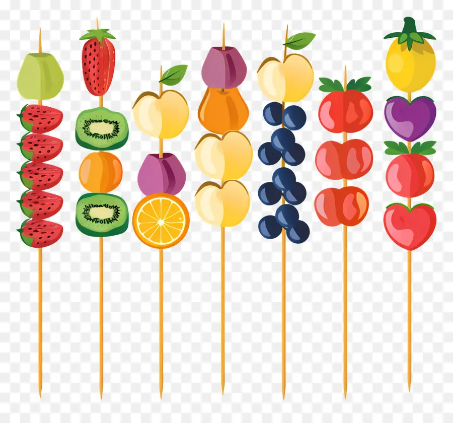 Фруктовые шампуры，фрукты и овощи PNG