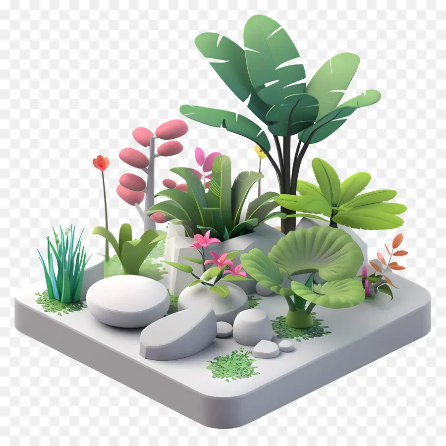 Современный сад，Садовые растения PNG