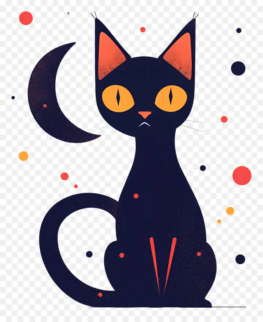 Хэллоуин кошка，Черный кот PNG