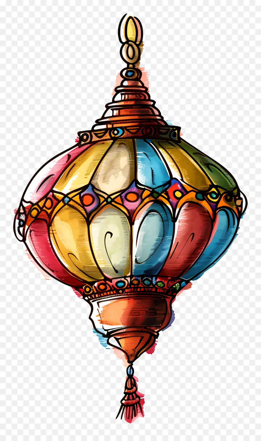 Исламская лампа，декоративное освещение PNG