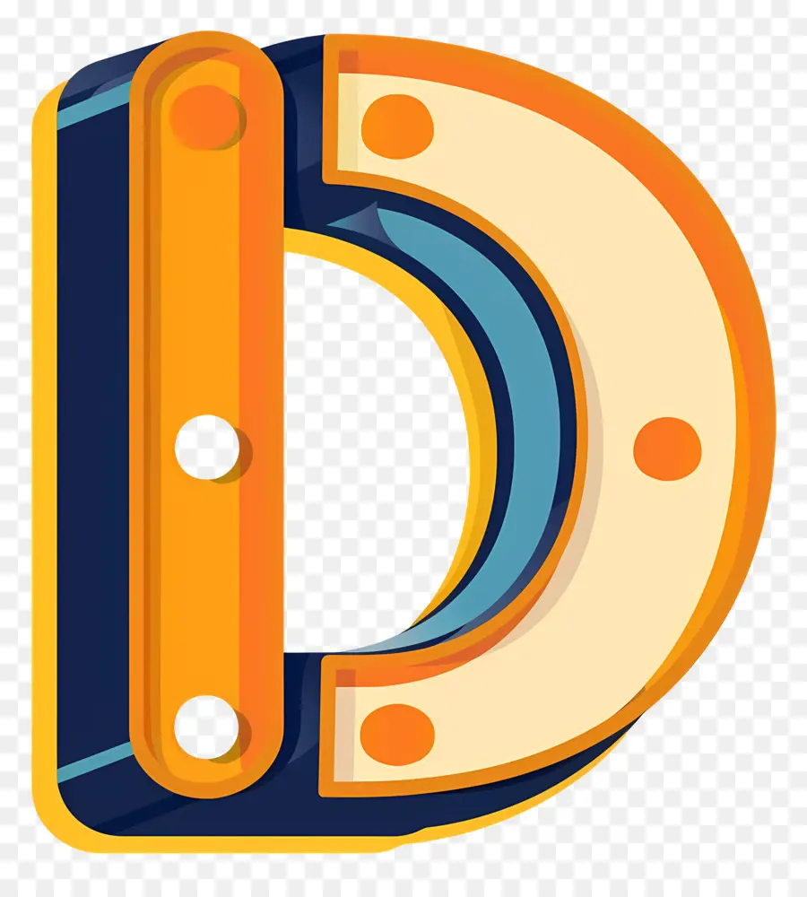 Letter D，Металлическая буква D PNG