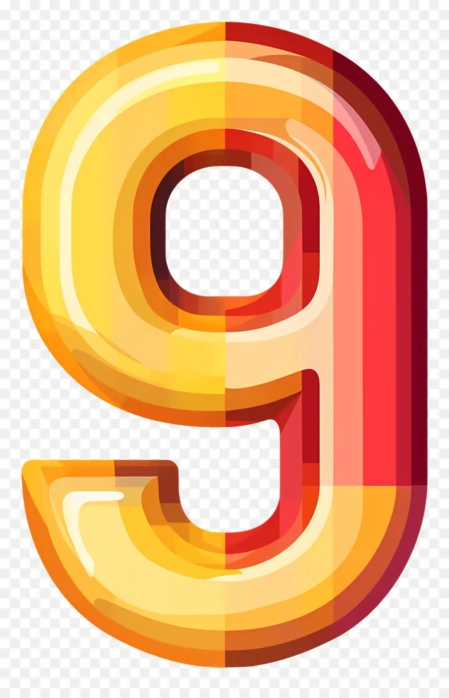 число 9，абстрактный дизайн PNG