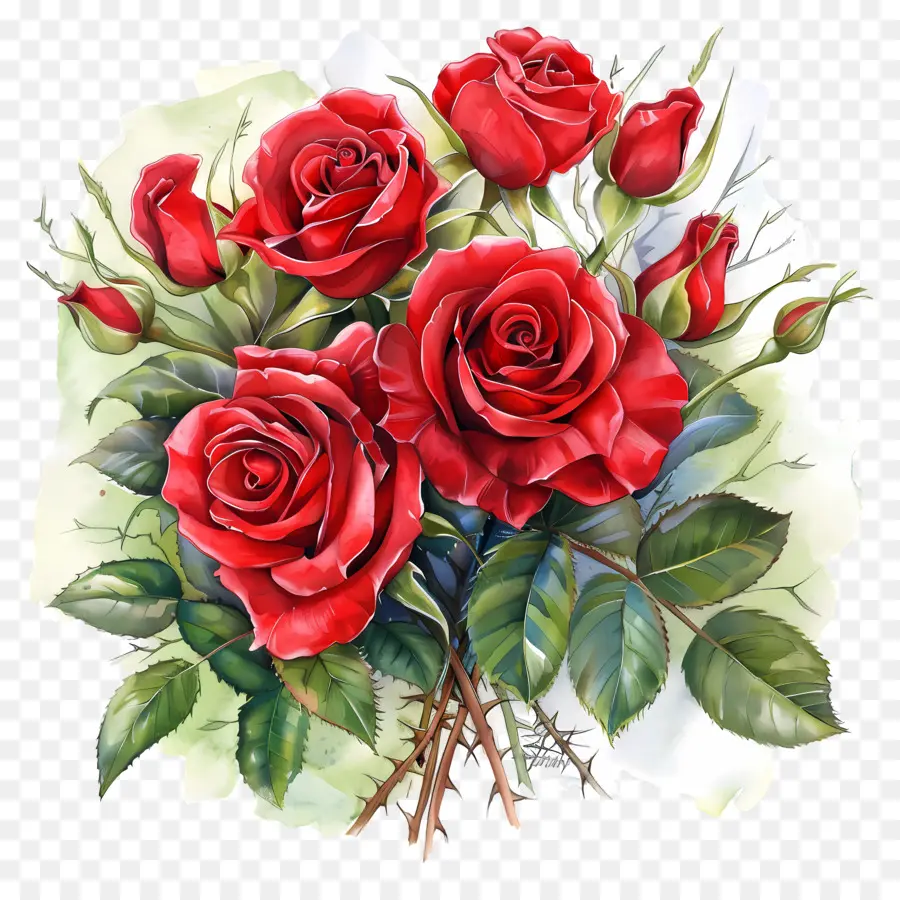 букет роз ，Красные Розы PNG