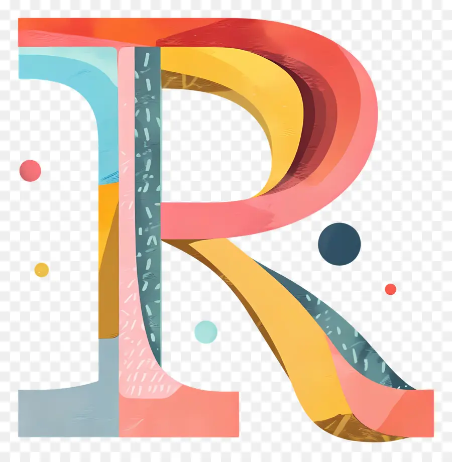 Буква R，Цветные бумаги PNG