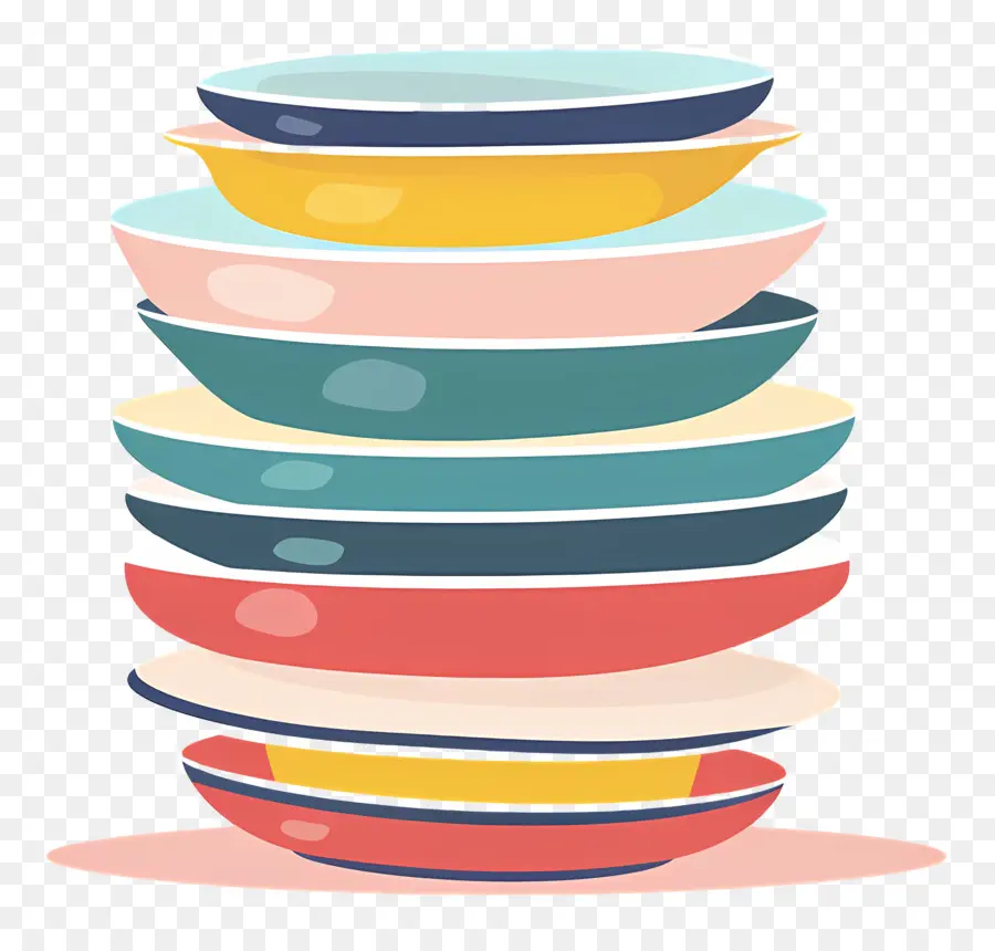 Стоп тарелок，узорчатые тарелки PNG