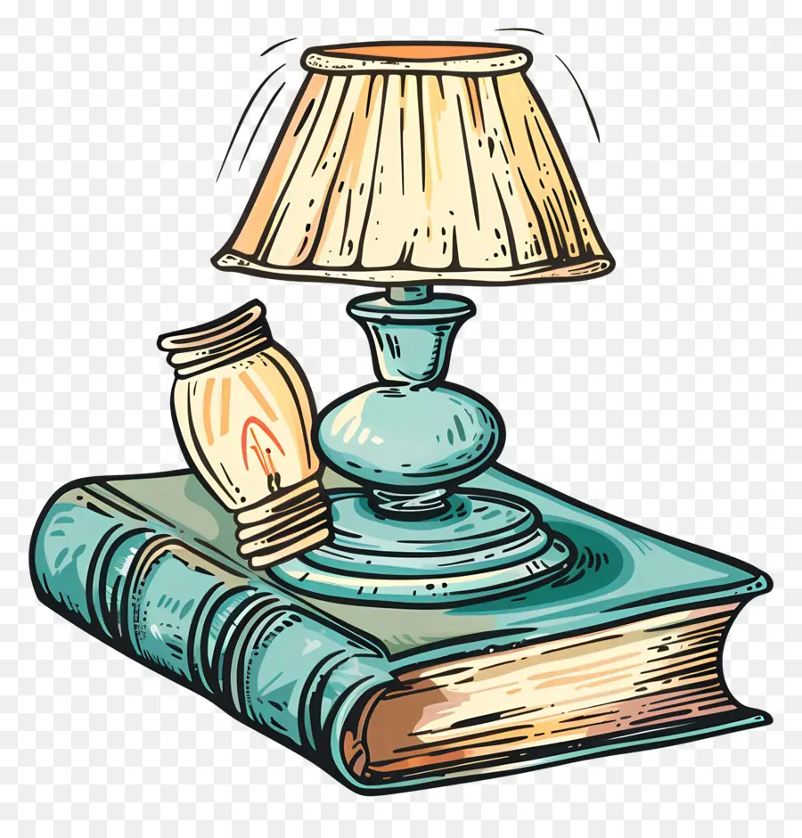книга и лампа，старинные лампы PNG