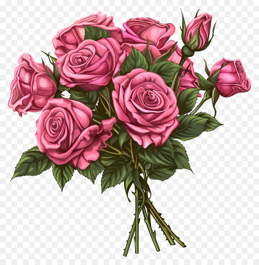 букет роз ，розовые розы PNG