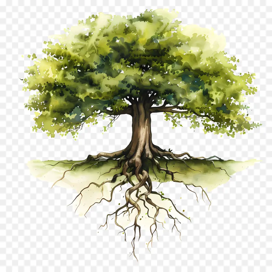дерево с корнями，Дерево PNG