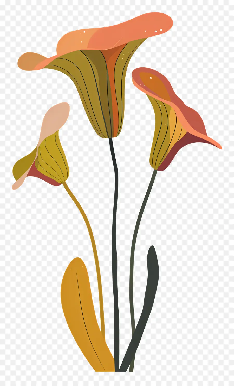 Насекомоядное растение ，оранжевые цветы PNG