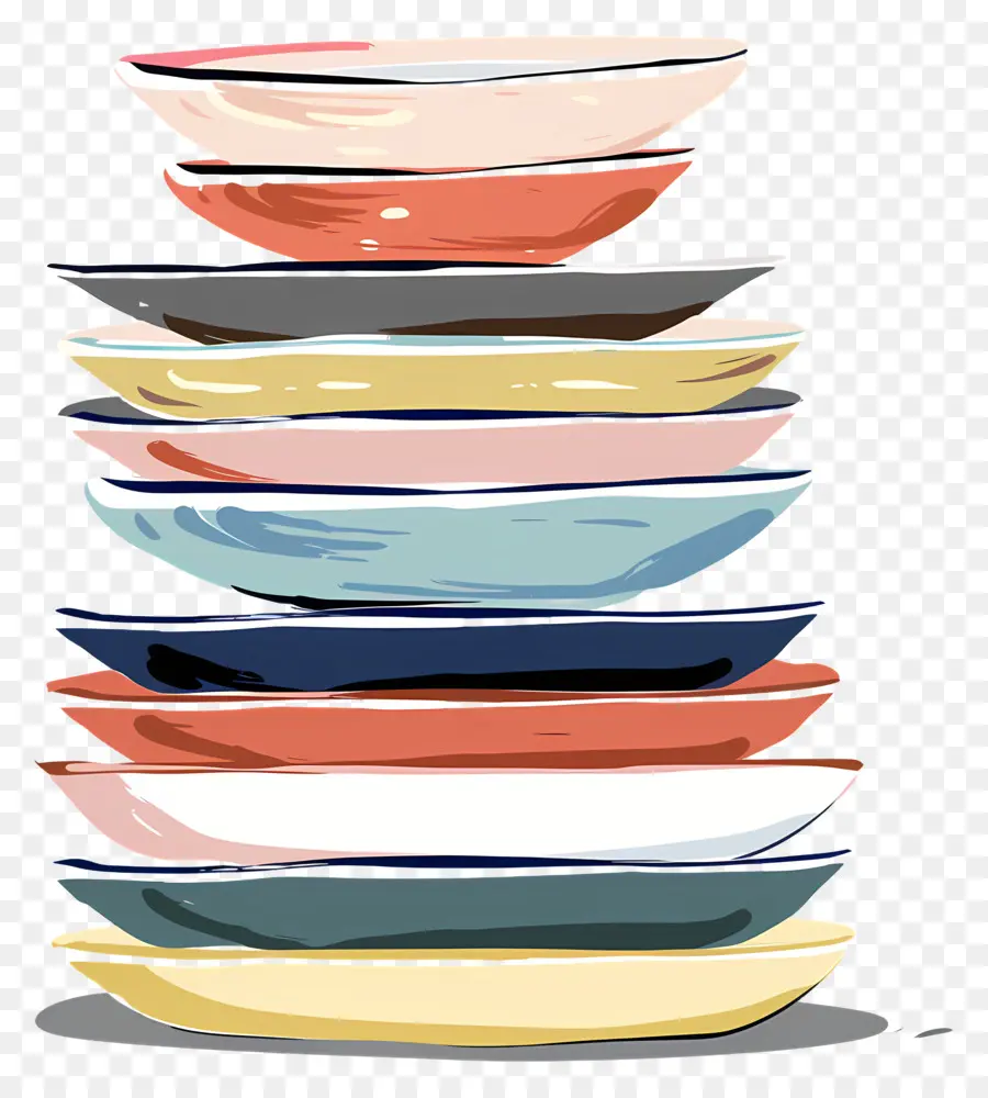 Стоп тарелок，красочные миски PNG