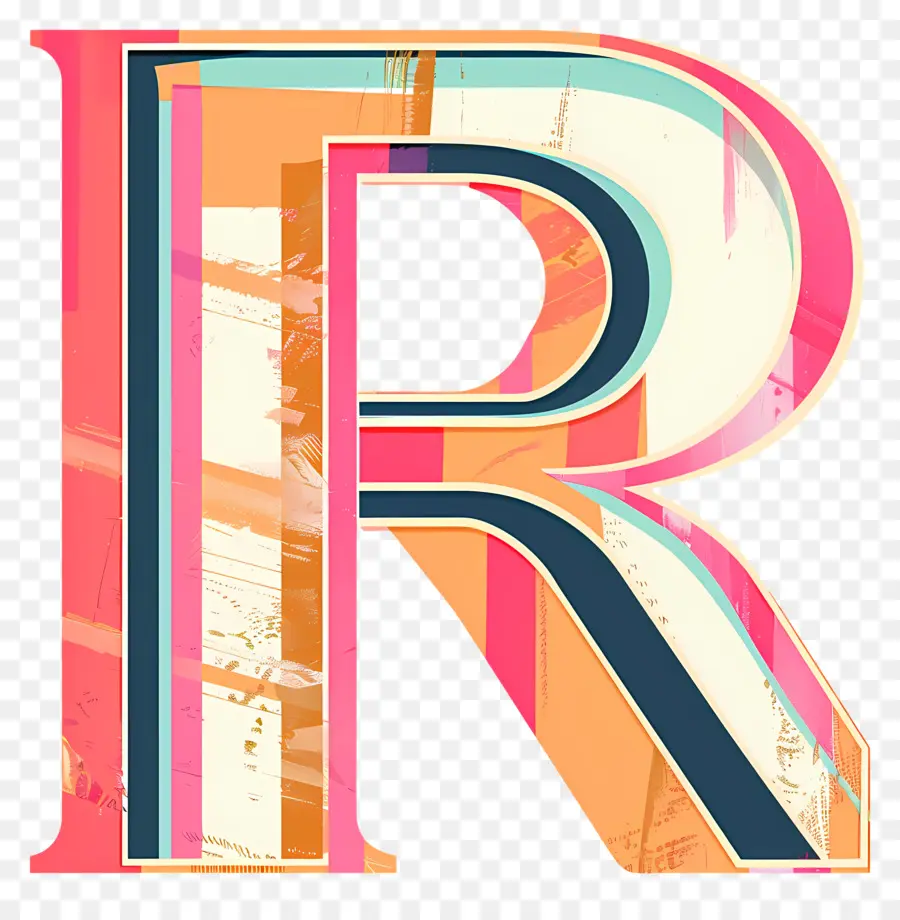 Буква R，расстроенное письмо PNG