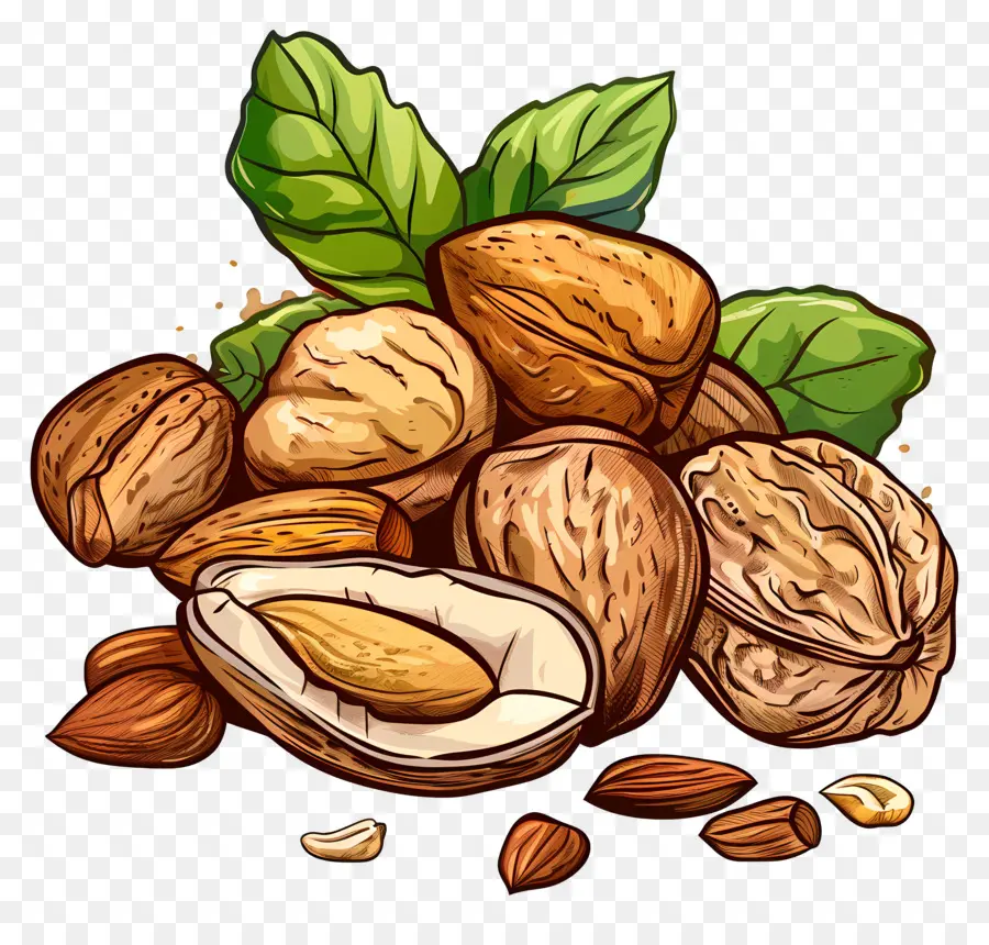 Nuts，жареных орехов PNG